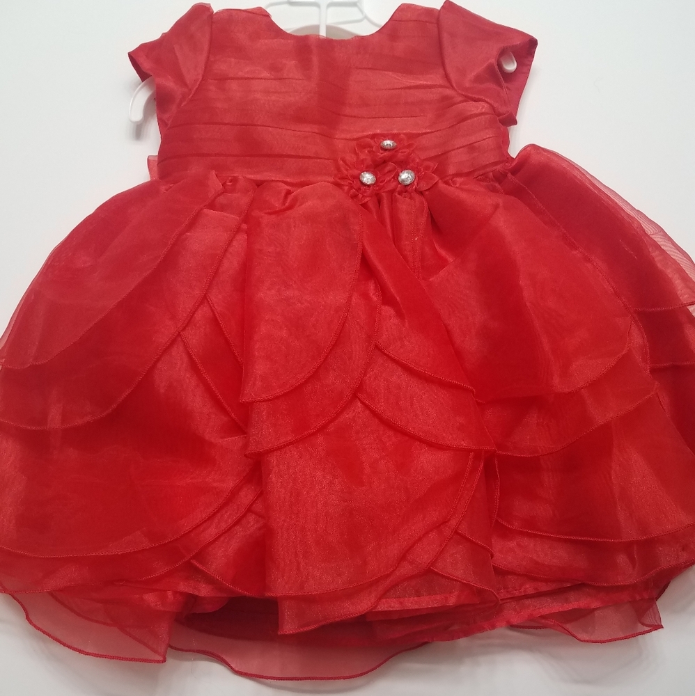 Nanette Baby Red Ruffled Dress